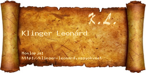 Klinger Leonárd névjegykártya