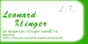 leonard klinger business card